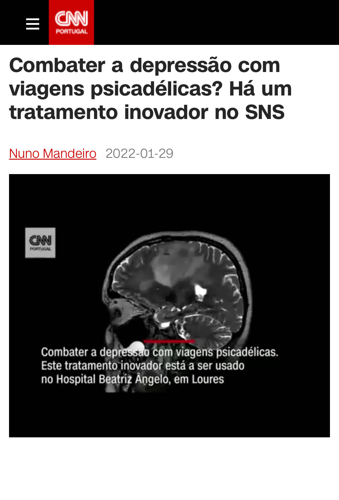 CNN Hospital Beatriz Ângelo Cetamina - tratamento para depressão