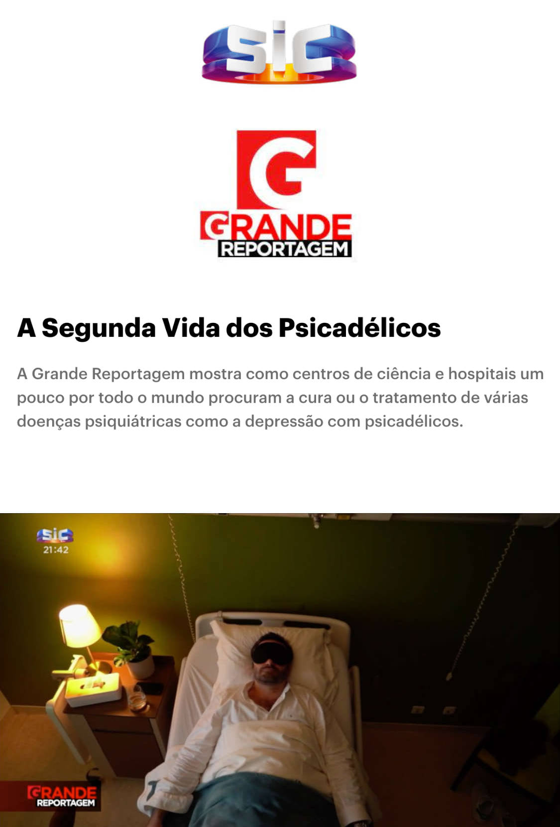 Grande Reportagem SIC - A segunda vida dos psicadélicos